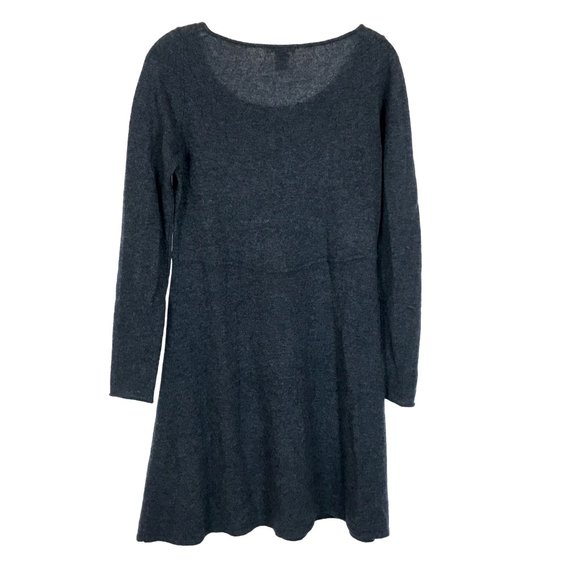 Womens Size Medium White + Warren Gray Pure Cashmere Knit A-Line Mini Dress - Picture 3 of 3